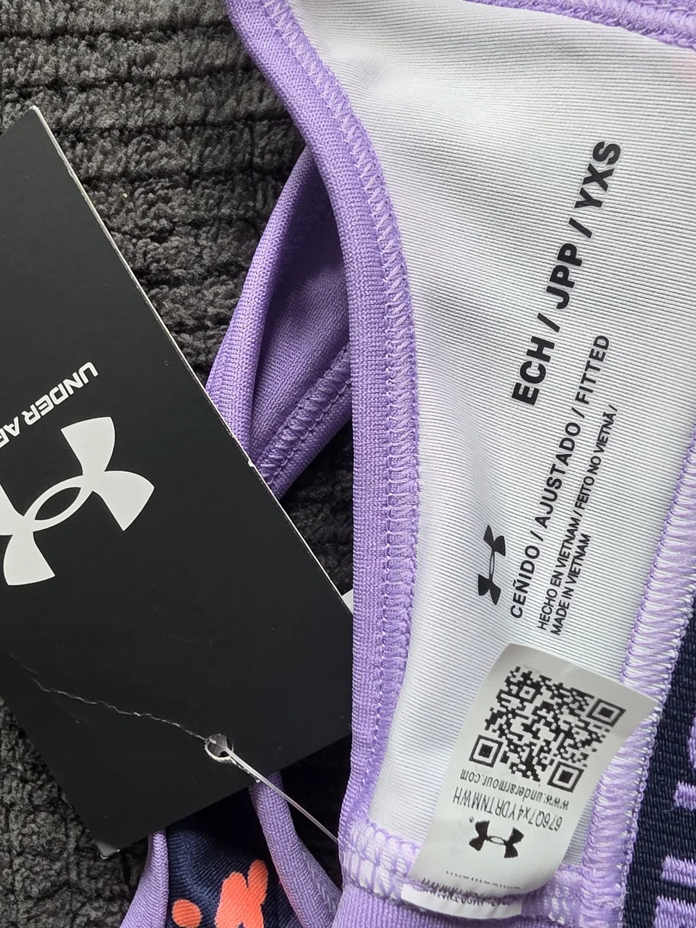 Under Armour Purple Floral-Print Girls' Performance Sports Bra